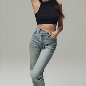 MADEWELL x MOLLY DICKSON Asymmetrical Blue Jeans High Rise